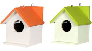 ganga enterprise Bird House Bird Nest for Sparrow and other Garden Birds Pack of 2 Nest Diffrent Color Bird House
