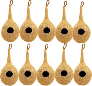 LIVEONCE NATURAL BIRD NEST FOR ALL TYPES OF BIRDS AND CAGES BIRDS ACK OF 10 Bird House