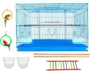 VAYINATO 24 Inch (2 Feet) Blue Colour Bird Cage With Free Hanging Toy Bird House