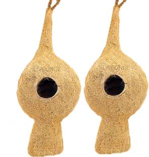 LIVEONCE NATURAL WEAVER BIRD NEST FOR ALL TYPES OF BIRDS AND CAGES BIRDS ACK OF 2 Bird House