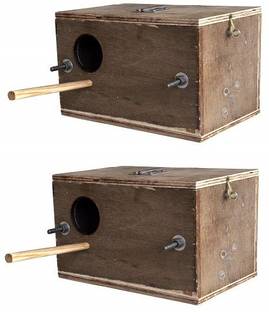Shree Ganga Enterprise Breeding box for Budgerigar Budgies and lover bird size 9*6*6 set of 2 Nest box Bird House