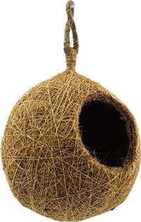 Omiyage Natural Jute Bird Nest for Cages, Cozy & Safe Nesting Solution For Birds(1 Nest) Bird House