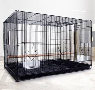 DEVIS TECHONOLOGY 2Feet Black Birds Cage With Side Opening for Breeding Box Finches & canaries Bird House