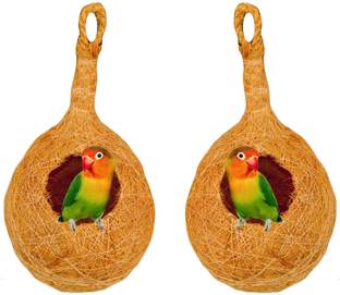 ZENRISE Set of 2 sphere shape Coir Bird nest Bird House