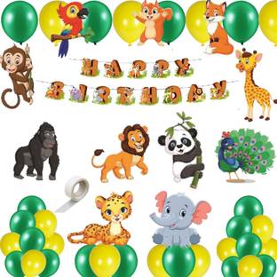 FLICK IN Jungle Theme Birthday Party Decorations Safari Animals Cutouts Wild Theme Party