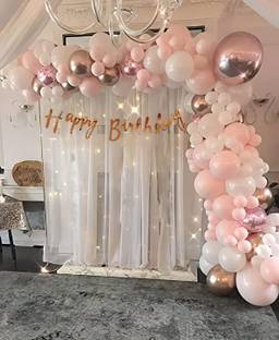 specialyou.in Special You Pink Theme Birthday Decoration Kit with net Curtain pack of 64 items