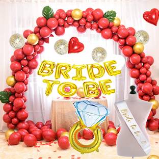 SOI Bride To Be Decorations Kit With Red Gold Combo Balloon