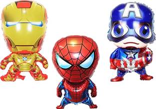 PARTY BREEZE Solid superheros avengers theme birthday decorations items combo kit balloons Balloon