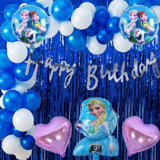 PARTY BREEZE Frozen Theme Birthday Decoration for Girls 38Pcs Princess Elsa