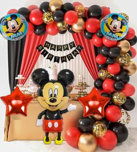 PARTY MIDLINKERZ Mickey Mouse Birthday Combo, Birthday Decoration Kit for Boys and Girls