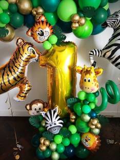 Fun and Flex Jungle Theme 1st Birthday Decorations for Baby Shower,Birthday Party for Kids,Boys,Girls,His,Her Decorations