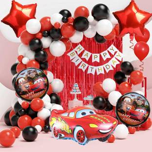 ZAMBOOREE Hot Wheels Birthday Theme decoration Combo Set for Boys, Kids, Girls Birthday