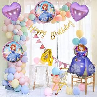 KIDOS Princess Sofia Theme DIY Kit Combo for 4th Birthday Party Decoration