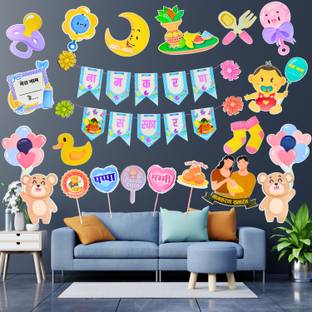 Party Decorz Hindi Naming Ceremony Decoration Combo | Blue Namkaran Sanskar Decoration