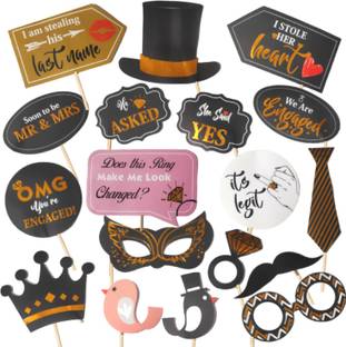 Party Decorz Engagement Photo Booth Party Props Set Of 18 Pcs For Engagement Photoshoot