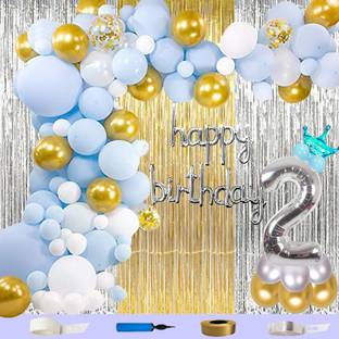 Shopperskart 2nd Second Birthday Decorations Kit Items For Baby Girls Boys Party Celebration