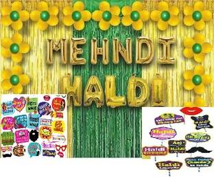 Anayatech Haldi,mehndi combo with props-pack of 70
