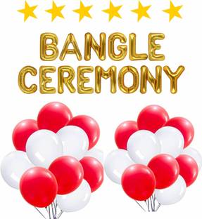 Naveen Decoration Bangle Ceremony Set - Paper Stars, Banner, Balloons