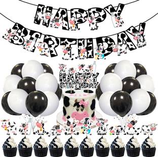 ZYOZI Cow Birthday Party Supplies,Cow Theme Birthday Party Decorations Set 37