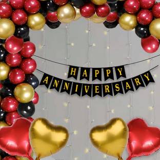 party assets Happy Anniversary Decoration Items with LED Light Banner