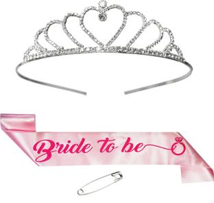 Unique Creations 2 pc Bride to Be decoration set - 1 Pink Sash & 1 Heart Crown