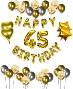 1iAM 45th Birthday Party Decoration Combo pack of 41pcs Party Supplies