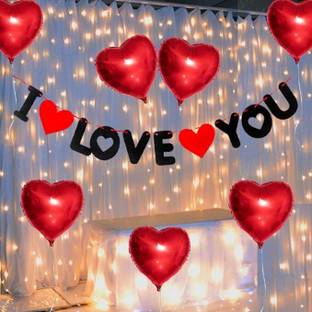 groovy dudz I Love You Banner Valentine Decoration kit items for proposal Romantic