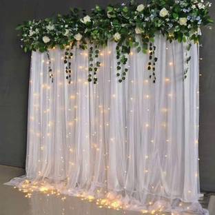 Fun and Flex Leaf Vines With White Net cloth and Led Light for Birthday, Wedding Decoration