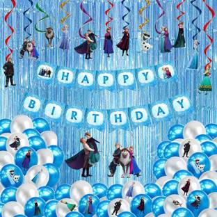 Party Propz Frozen Theme Birthday Decoration for Girls - 77Pcs Frozen Birthday Decoration With Princess Elsa - Birthday Decorations Kit Frozen Theme / Frozen Balloons for Birthday Decoration