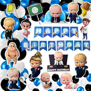 FLICK IN Boss Baby Theme Decorations 1st Birthday Happy Birthday Decoration Boss Baby Set