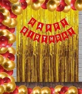 RSPD Happy Birthday Banner with HD Metallic Balloons Decoration Kit for Girls & Boys