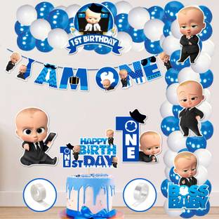 ZYOZI 1st Birthday Boss Baby Theme Balloon arc decoration,Boss Baby Theme 1st Birthday