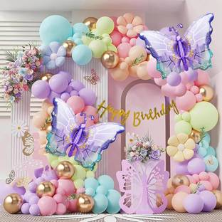 PopTheParty Purple Butterfly Foil Birthday Decorations