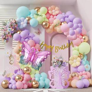 specialyou.in Butterfly Theme Birthday Decoration Balloon DIY Kit for Kids, Girls & Women