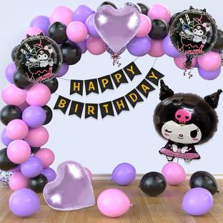 Rozi Decoration Kuromi Theme Birthday Decoration Items for Kids, Girls Birthday Party Decor