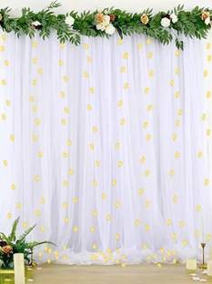 Fun and Flex Wall Backdrop White Net with Light for Birthday, Wedding, Baby Shower Decoration