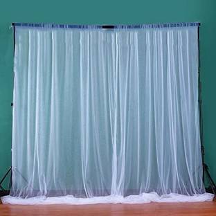Fun and Flex White Net Curtain cloth backdrop Combo for birthday, Wedding decoration