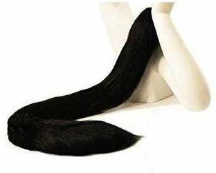 PopTheParty 1Pc Animal Tail for Jungle Theme Party, Fancy Dress Competition,Bachelor's Party White (Black)