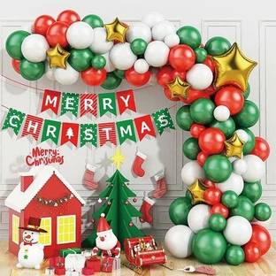 Anayatech Merry christmas banner combo with 5 pc star -pack of 50
