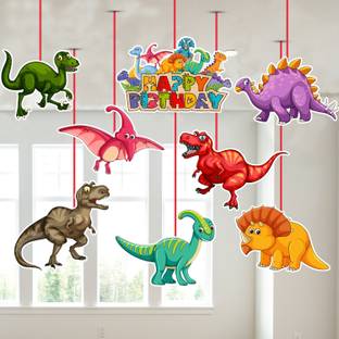 ZYOZI Dinosaur Theme Birthday Ceiling Hanging Streamers Kids Theme for Decorations