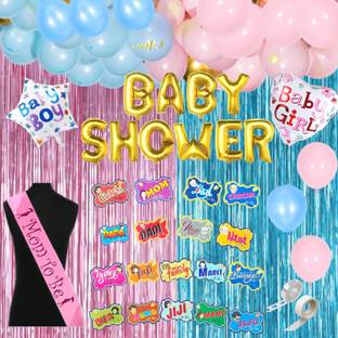 फ्लिक इन Baby Shower Decoration Items Mom to Be Decoration Kit Hindi Family Props Kit