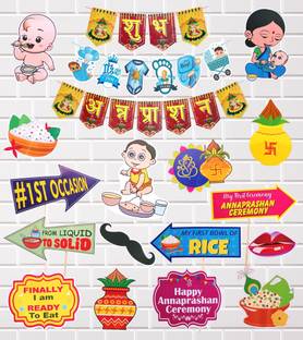 Agk Annaprashan Decoration Items For Baby Boy Photoshoot Card, Baby Theme Banner
