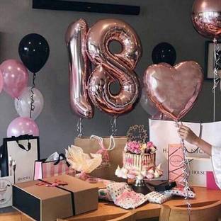 1iAM 18th Birthday Party Decoration kit-Number Foil Balloon Metallic Balloon decor