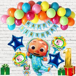 Aoes Cocomelon Happy Birthday Theme Foil Balloon For First Birthday