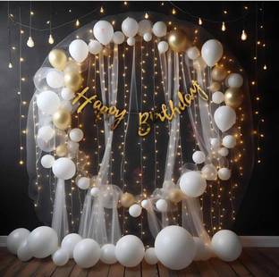 Kapoor stores 50 Pc Cabana Theme Party Combo- White Gold