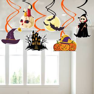 ZYOZI Halloween Theme Party Decoration Swirls / Halloween Party Decoration (Pack Of 6)