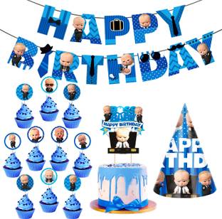 ZYOZI Baby Boss Party Supplies, Boss Baby Birthday for Boys Birthday Decoration Kit