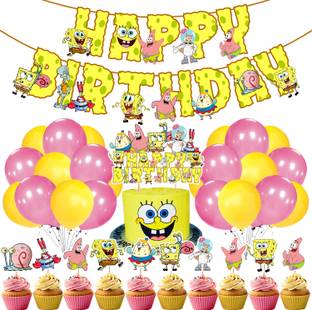 ZYOZI SpongeBob Square Pants Birthday Theme Party Decoration Set 37