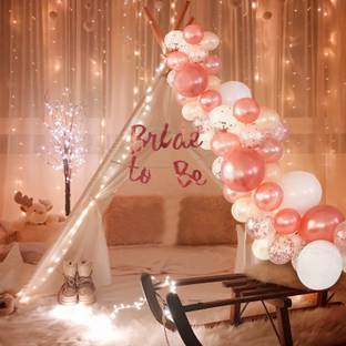 Fun and Flex Bride To Be Decoration Set Combo/ Balloons/Led Light & Net Combo - 26Pcs