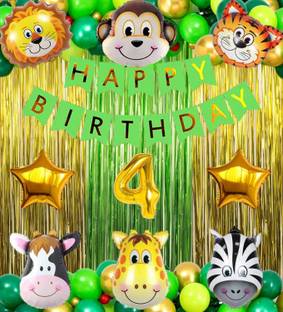 groovy dudz 4th Birthday with Jungle Theme Birthday Decoration Items
